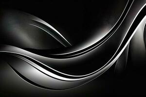 ein abstrakt schwarz Hintergrund geschmückt mit subtil glänzend Linien, generiert durch ai foto