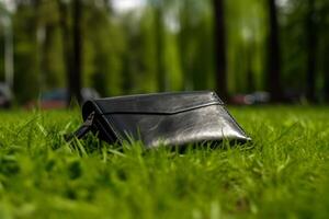 hat verloren Handtasche Geldbörse im das Park generativ ai foto