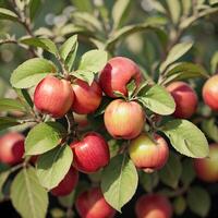 Apfel auf ein Baum, Frucht. ai generativ foto