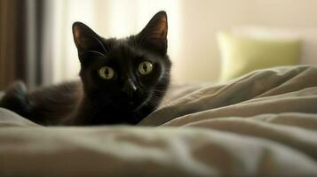 Katze schwarz generativ ai foto