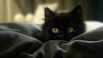 Katze schwarz generativ ai foto