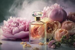 Süss Rose Parfüm , Liebe Romantik Geschenk Jahrestag , generativ ai foto