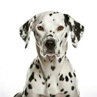 Schönheit Dalmatiner Hund, isoliert auf Weiß Hintergrund, generieren ai foto