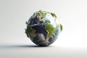 Erde Tag Konzept auf Weiß Hintergrund, Welt Umgebung Tag. generativ ai foto