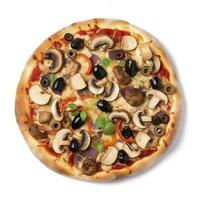 Peperoni Pizza isoliert auf Weiß Hintergrund, generieren ai foto