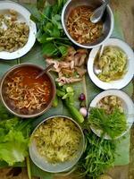 lokal Essen im das Norden von Thailand foto