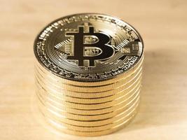 Symbol goldene Bitcoins Tapete foto