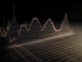 Analysieren wirtschaftlich Wachstum Graph finanziell Daten erstellt mit generativ ai Technologie foto