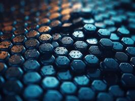dunkel Blau abstrakt Hintergrund organisch Formen abstrakt geometrisch Mosaik Muster erstellt mit generativ ai Technologie foto