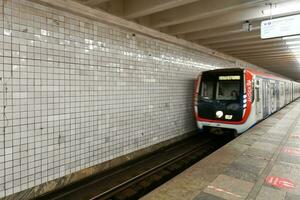 Poleschajewskaja Metro Bahnhof - - Moskau, Russland foto