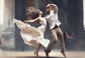 International tanzen Tag mit ein Paar . ai generiert. foto