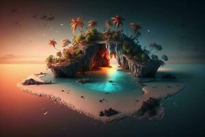 wunderbar Landung Insel zum kreativ Designer Hintergrund. ai generiert foto