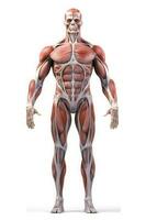 anatomisch Mensch Körper mit muskulös und Kreislauf Systeme. generativ ai foto