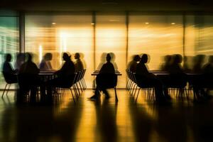 Geschäft Menschen Treffen im Konferenz Zimmer. generativ ai foto