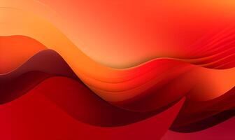 abstrakt rot Orange Flüssigkeit Welle Hintergrund ai generiert foto