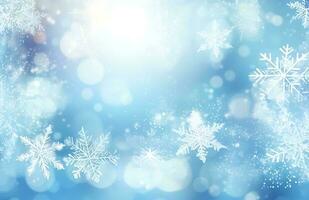 unkonzentriert Schneeflocken Winter Hintergrund Illustration. ai generiert foto