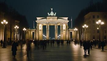 beleuchtet National Wahrzeichen Größen Stadt Reich Geschichte generiert durch ai foto