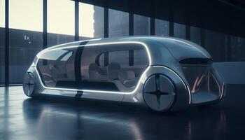 glatt Blau Sport Auto spiegelt futuristisch Innovation generiert durch ai foto