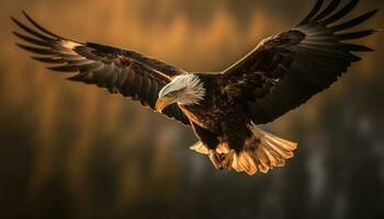 majestätisch Vogel von Beute Spreads Flügel im Flug generiert durch ai foto