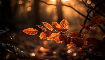 beschwingt Herbst Farben erleuchten Ahorn Baum Wachstum generiert durch ai foto