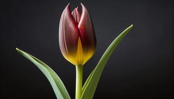 beschwingt Strauß von multi farbig Tulpen, ein Geschenk von Liebe generiert durch ai foto