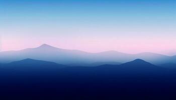 majestätisch Berg Angebot Silhouette zurück zündete durch hell Sonnenuntergang Himmel generiert durch ai foto
