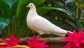 elegant Meer Vogel Porträt Gans, Taube, und Möwe im Fokus generiert durch ai foto