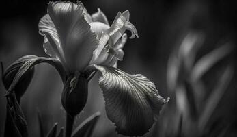 Natur Eleganz ein Single Tulpe Zerbrechlichkeit scheint generiert durch ai foto