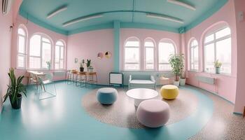 modern inländisch Zimmer mit komfortabel Sofa, elegant Dekor und Beleuchtung generiert durch ai foto