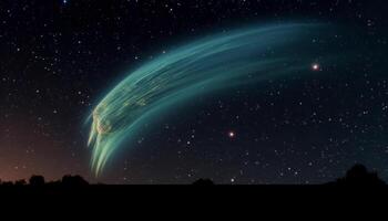 galaktisch Nacht Himmel Star Weg leuchtet Planet im abstrakt Landschaft generiert durch ai foto