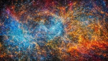 abstrakt Galaxis Hintergrund mit explodiert Supernova und multi farbig Muster generiert durch ai foto