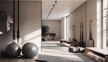 modern Luxus Wohnung mit hell, elegant Design zum komfortabel Entspannung generiert durch ai foto