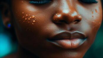 afrikanisch Schönheit und kaukasisch Eleganz, beide glühend mit Glück generiert durch ai foto