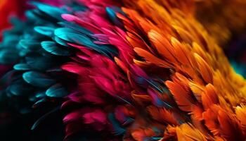 beschwingt farbig Ara Schwanz schafft abstrakt Feier von Natur Schönheit generiert durch ai foto