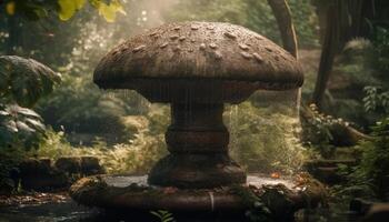 organisch Pilz Wachstum im nass Herbst Wald, Schönheit im Natur generiert durch ai foto
