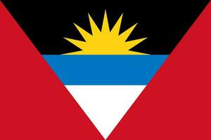 Flagge von Antigua und Barbuda. das offiziell Farben und Proportionen sind richtig. Zustand Flagge von Antigua und Barbuda. Antigua und Barbuda Flagge Illustration. foto