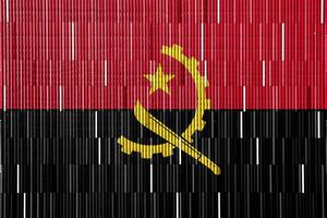 Flagge von Republik von Angola auf ein texturiert Hintergrund. Konzept Collage. foto