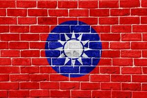 Flagge von Republik von China Taiwan auf ein texturiert Hintergrund. Konzept Collage. foto