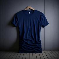Blau Baumwolle T-Shirt Attrappe, Lehrmodell, Simulation, T-Shirt Attrappe, Lehrmodell, Simulation, ai generativ foto
