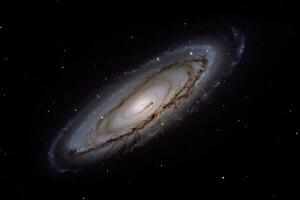 Galaxis im Raum. Andromeda Galaxis voll Sicht, ai generiert foto