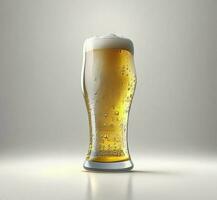 Glas von Bier isoliert auf Weiss, ai generiert foto