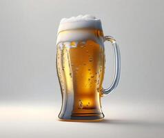 Glas von Bier isoliert auf Weiss, ai generiert foto