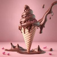 Schokolade Eis Sahne Kegel, ai generiert foto