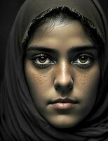 Porträt von ein schön Muslim Frau foto