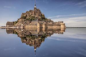 Mont Saint Michel Village ein UNESCO-Weltkulturerbe in der Normandie Frankreich fr