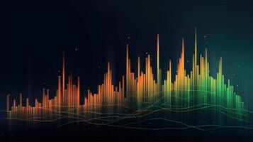 generativ ai, Lager Markt Diagramm Linien, finanziell Graph auf Technologie abstrakt Hintergrund vertreten finanziell Krise, finanziell Kernschmelze. Technologie Konzept, Handel Markt Konzept. foto