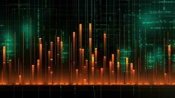 generativ ai, Lager Markt Diagramm Linien, finanziell Graph auf Technologie abstrakt Hintergrund vertreten finanziell Krise, finanziell Kernschmelze. Technologie Konzept, Handel Markt Konzept. foto