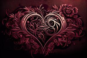 st Valentinsgrüße Tag Hintergrund dekoriert Rosa rot Hintergrund, generativ ai Design foto