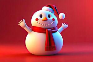 komisch Weihnachten Schneemann Charakter generativ ai foto