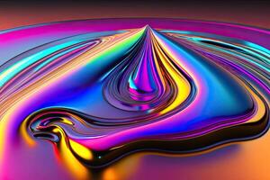 lila Neon- Flüssigkeit Metall Oberfläche Hintergrund. generativ ai foto